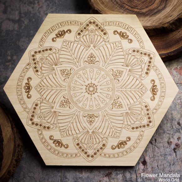 Attract Your Soulmate Mini Crystal Grid Set - Your choice of Wood Grid Board - Picture 3 of 6